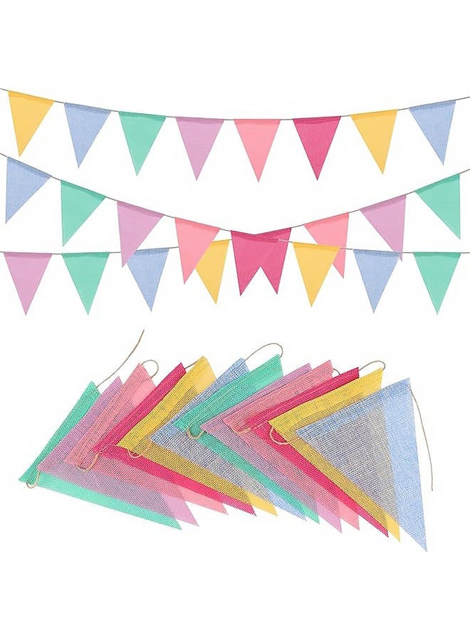 3 strips of 12 colored triangular flags,banners suitable for weddings and birthday parties - Image 1